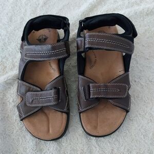 Dockers Men's Dark Brown Newpage  Memory Foam Sandals 10W Outdoor Comfort